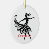 Afrikaanse danser Silhouette Kunst Thunder_Thunder Keramisch Ornament (Rechts)