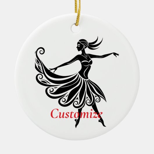 Afrikaanse danser Silhouette Kunst Thunder_Thunder Keramisch Ornament (Voorkant)
