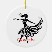 Afrikaanse danser Silhouette Kunst Thunder_Thunder Keramisch Ornament (Achterkant)