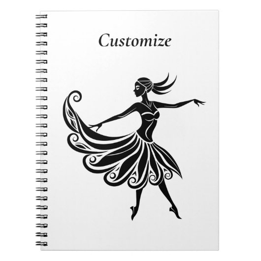 Afrikaanse danser Silhouette Kunst Thunder_Thunder Notitieboek (Voorkant)