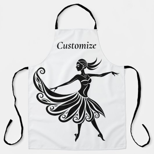 Afrikaanse danser Silhouette Kunst Thunder_Thunder Schort (Voorkant)