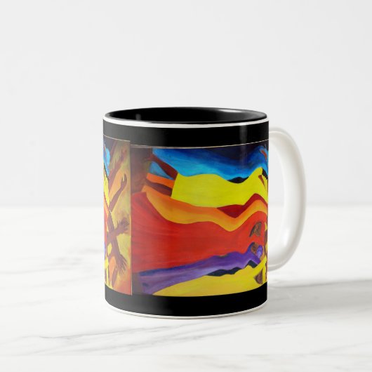 afrikaanse danseres tweekleurige koffiemok (Voorkant rechts)