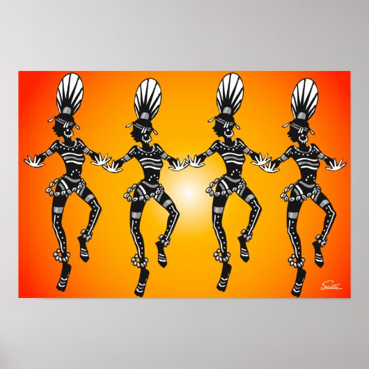 Afrikaanse dansers poster (Voorkant)