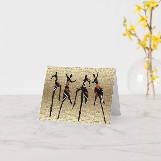 Afrikaanse dansgroep1 kaart (Gele Bloem)