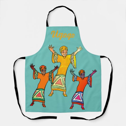 Afrikaanse dansvrouw op schort (Voorkant)
