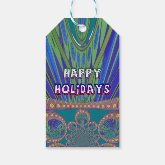 Afrikaanse decoratieve patroon moderne designkleur cadeaulabel (Voorkant)