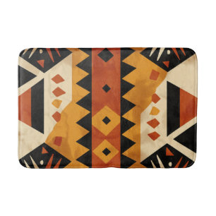 Afrikaanse design achtergrond in bruin en zwart badmat