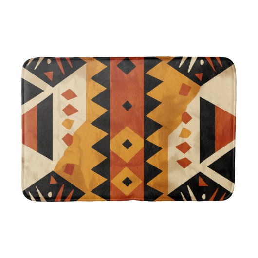 Afrikaanse design achtergrond in bruin en zwart badmat (Voorkant)
