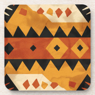 Afrikaanse design achtergrond in bruin en zwart bier onderzetter