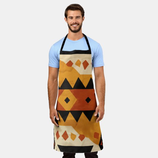 Afrikaanse design achtergrond in bruin en zwart schort (Gedragen)