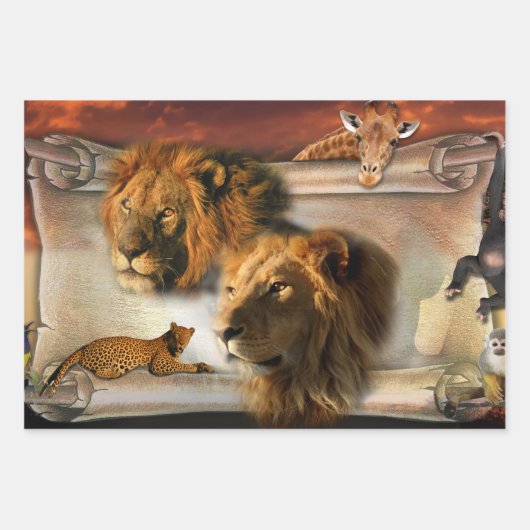 Afrikaanse designraster inpakpapier vel (Voorkant 3)