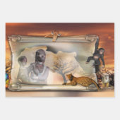 Afrikaanse designraster inpakpapier vel (Voorkant 2)