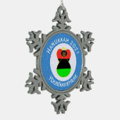 Afrikaanse Diaspora Angel Chanoeka Vlag gepersonal Tin Sneeuwvlok Ornament (Links)