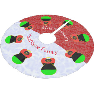 Afrikaanse Diaspora Engel gekleed in Vlag op Rood  Kerstboom Rok