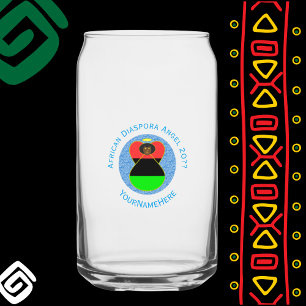 Afrikaanse diaspora engel gepersonaliseerd blikvorm glas