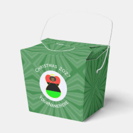 Afrikaanse diaspora engel kerstvlag gepersonalisee bedankdoosjes