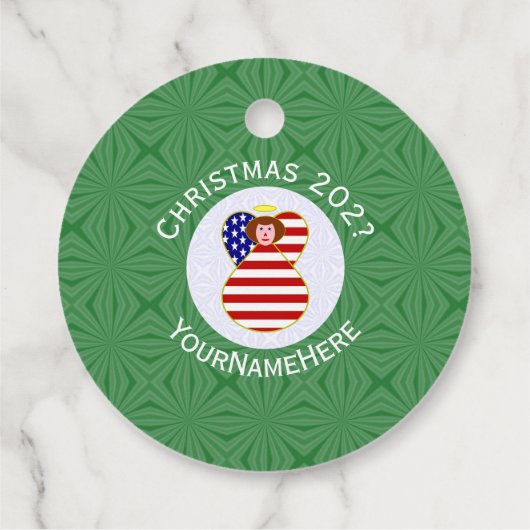 Afrikaanse diaspora engel kerstvlag gepersonalisee bedankjes labels (Achterkant)