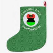 Afrikaanse diaspora engel kerstvlag gepersonalisee grote kerstsok (Achterkant)