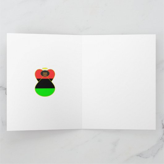 Afrikaanse diaspora engel kerstvlag gepersonalisee kaart (Binnen)