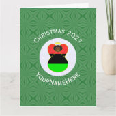 Afrikaanse diaspora engel kerstvlag gepersonalisee kaart (Voorkant)