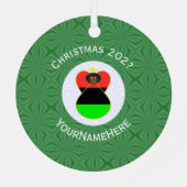 Afrikaanse diaspora engel kerstvlag gepersonalisee metalen ornament (Achterkant)