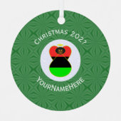 Afrikaanse diaspora engel kerstvlag gepersonalisee metalen ornament (Voorkant)