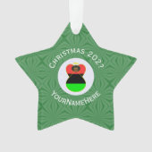 Afrikaanse diaspora engel kerstvlag gepersonalisee ornament (voorkant)