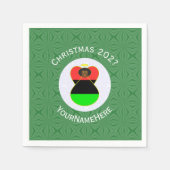 Afrikaanse diaspora engel kerstvlag gepersonalisee servet (Voorkant)