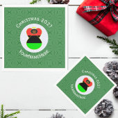 Afrikaanse diaspora engel kerstvlag gepersonalisee servet