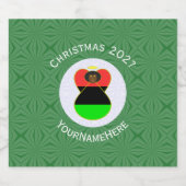 Afrikaanse diaspora engel kerstvlag gepersonalisee sparkling wijnetiket (Enkel label)