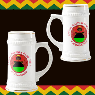 Afrikaanse Diaspora Engel Op Maat Gemaakte Rode Te Bierpul