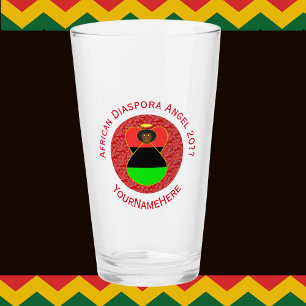 Afrikaanse Diaspora Engel Op Maat Gemaakte Rode Te Glas