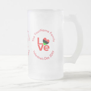 Afrikaanse Diaspora Hart Vlag LIEFDE Rood Geperson Matglas Bierpul