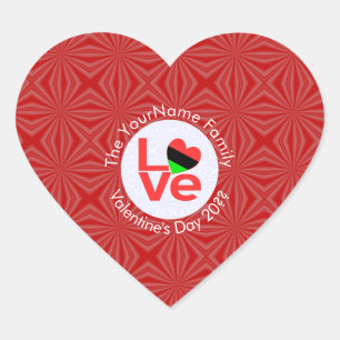 Afrikaanse Diaspora Hart Vlag LIEFDE Rood Persoonl Sticker