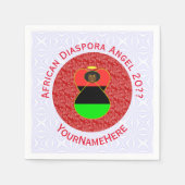 Afrikaanse diaspora vlag engel rood gepersonalisee servet (Voorkant)