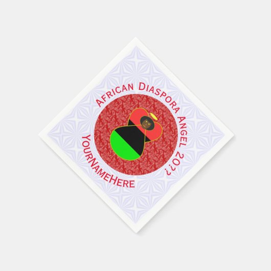 Afrikaanse diaspora vlag engel rood gepersonalisee servet (Hoek)