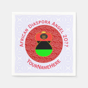 Afrikaanse Diaspora Vlag Engel Rood Persoonlijk Servet