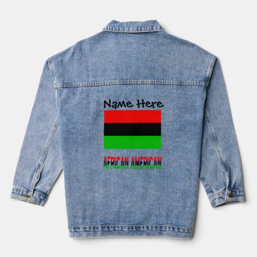 Afrikaanse diaspora vlag zwart personalisatie denim jacket (Achterkant)