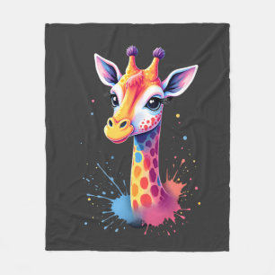 Afrikaanse dier kunst De kleurrijke giraffe voor g Fleece Deken