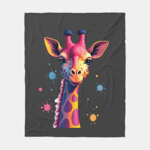 Afrikaanse dier kunst De kleurrijke giraffe voor g Fleece Deken