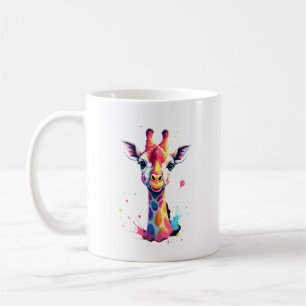 Afrikaanse dier kunst De kleurrijke giraffe voor g Koffiemok