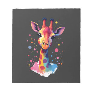 Afrikaanse dier kunst De kleurrijke giraffe voor g Notitieblok