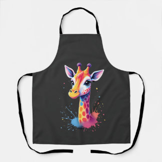Afrikaanse dier kunst De kleurrijke giraffe voor g Schort