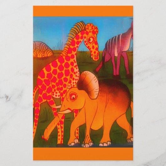Afrikaanse dier kunstprint briefpapier (Voorkant)