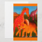 Afrikaanse dier kunstprint briefpapier (Voorkant / Achterkant)