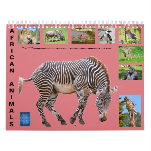 Afrikaanse dieren 12-maandenkalender kalender (Hoes)