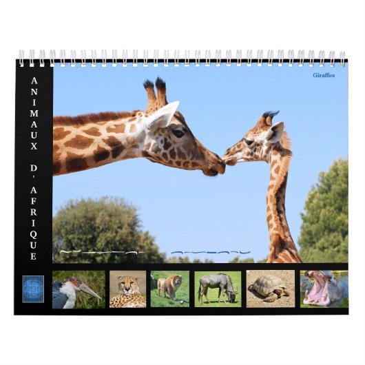 Afrikaanse dieren 12-maandenkalender kalender (Hoes)