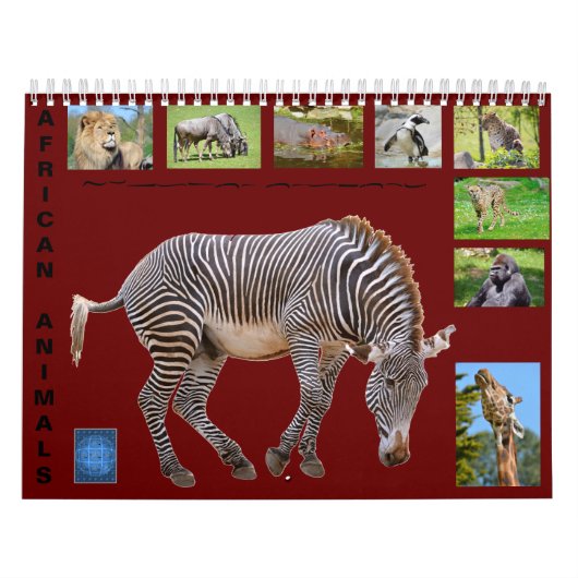 Afrikaanse dieren 12-maandenkalender kalender (Hoes)