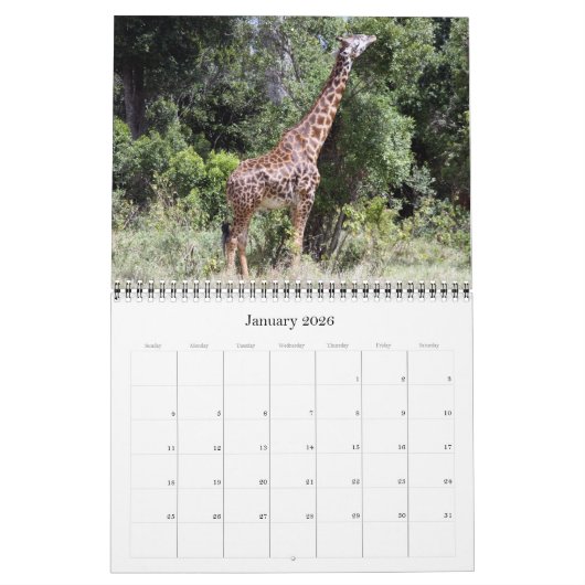 Afrikaanse dieren 2025 kalender (Jan 2026)