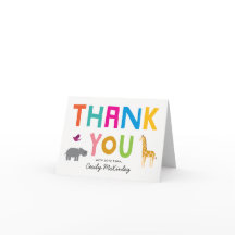 Afrikaanse dieren Baby shower Dank u wel